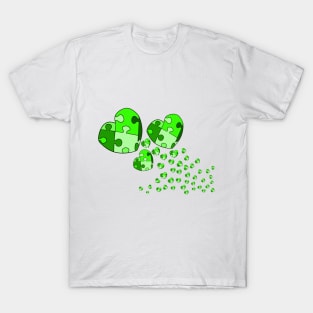 Green Confetti Hearts T-Shirt